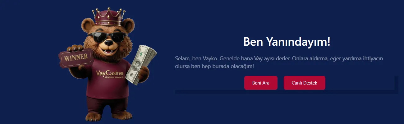 VayCasino destek ekibi – 7/24 canlı destek Türkçe yardım